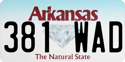 AR license plate 381WAD