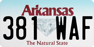 AR license plate 381WAF
