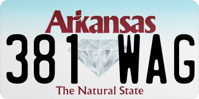 AR license plate 381WAG