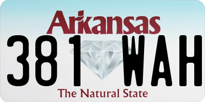 AR license plate 381WAH