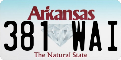 AR license plate 381WAI