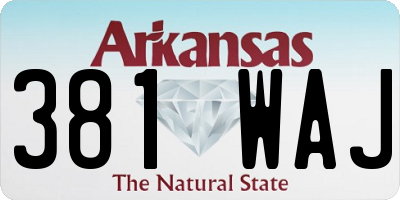 AR license plate 381WAJ