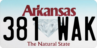 AR license plate 381WAK