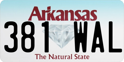 AR license plate 381WAL