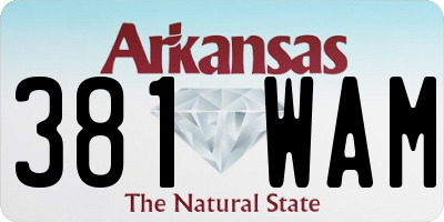AR license plate 381WAM