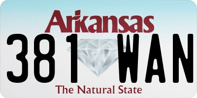 AR license plate 381WAN