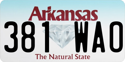 AR license plate 381WAO