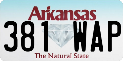 AR license plate 381WAP