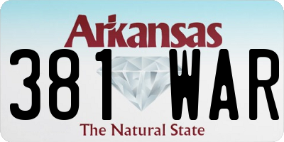 AR license plate 381WAR