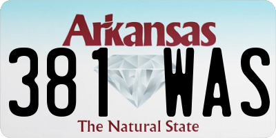 AR license plate 381WAS