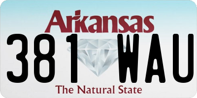 AR license plate 381WAU