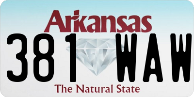 AR license plate 381WAW