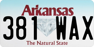 AR license plate 381WAX