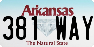 AR license plate 381WAY