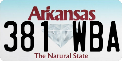 AR license plate 381WBA
