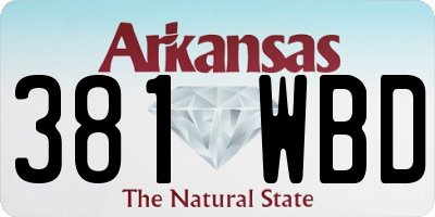 AR license plate 381WBD