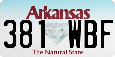 AR license plate 381WBF
