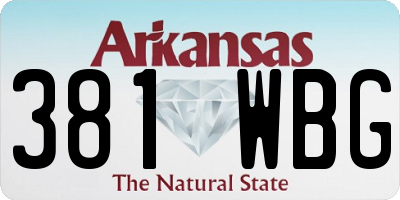 AR license plate 381WBG