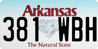 AR license plate 381WBH