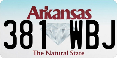 AR license plate 381WBJ