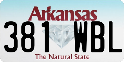 AR license plate 381WBL