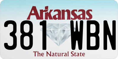 AR license plate 381WBN