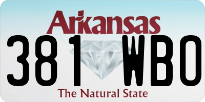 AR license plate 381WBO