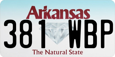 AR license plate 381WBP