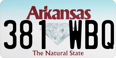 AR license plate 381WBQ