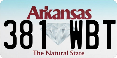 AR license plate 381WBT