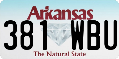 AR license plate 381WBU