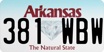 AR license plate 381WBW