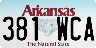 AR license plate 381WCA