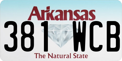 AR license plate 381WCB