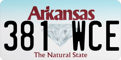 AR license plate 381WCE