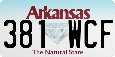 AR license plate 381WCF