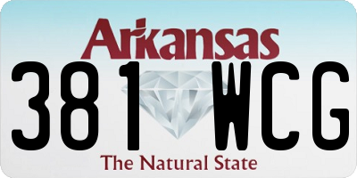 AR license plate 381WCG