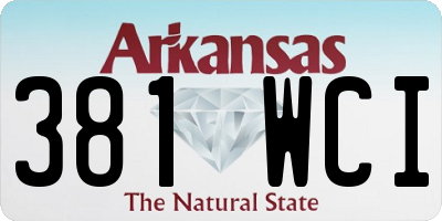 AR license plate 381WCI