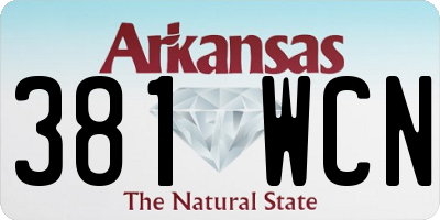 AR license plate 381WCN
