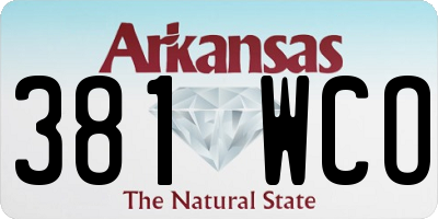 AR license plate 381WCO