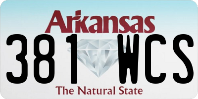 AR license plate 381WCS