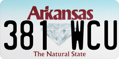 AR license plate 381WCU