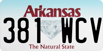 AR license plate 381WCV