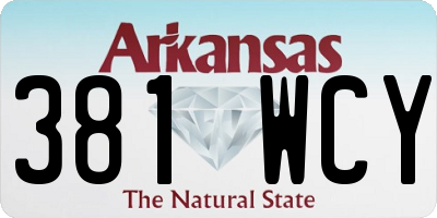 AR license plate 381WCY