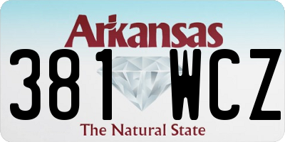 AR license plate 381WCZ