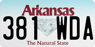 AR license plate 381WDA