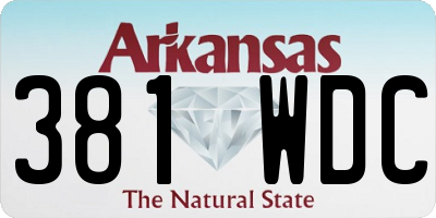 AR license plate 381WDC