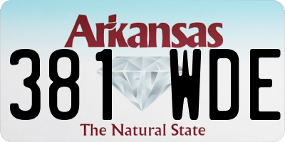 AR license plate 381WDE