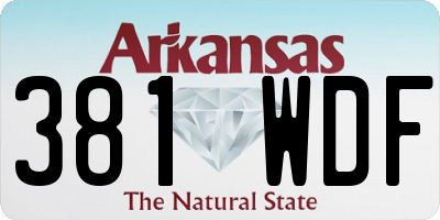 AR license plate 381WDF
