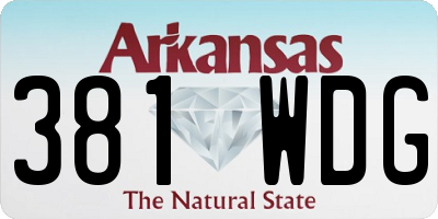 AR license plate 381WDG